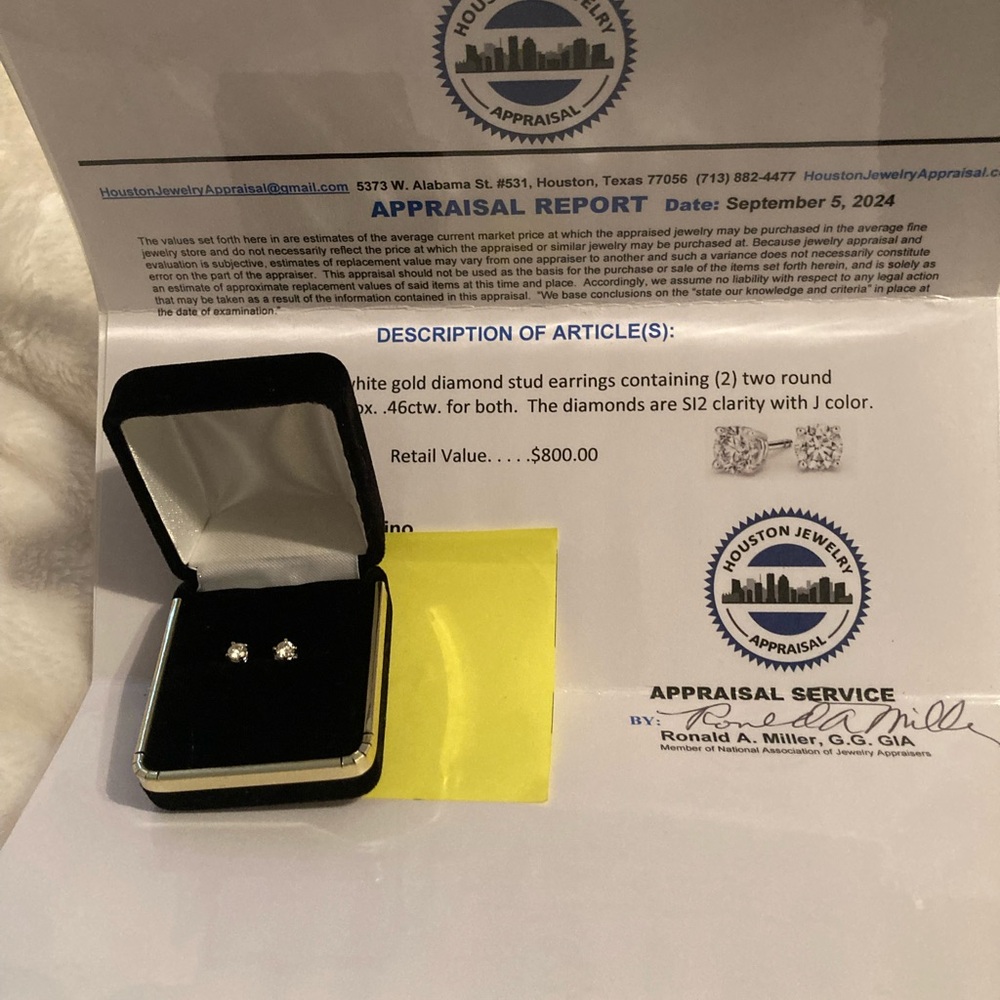 Diamond Stud Earrings .46 ctw